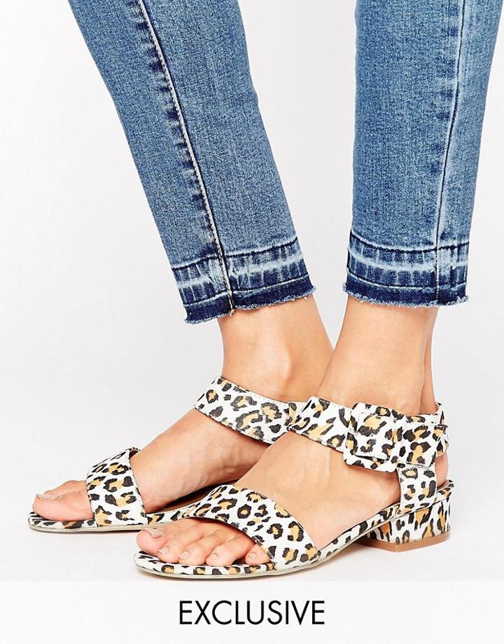 The March Leopard Print Flat Sandals - Multi