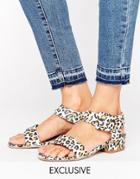 The March Leopard Print Flat Sandals - Multi