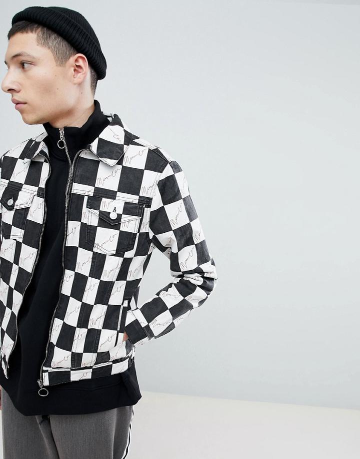 Mennace Check Logo Jacket - Black