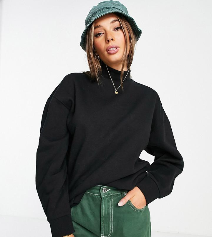 Stradivarius High Neck Sweat In Black