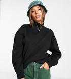 Stradivarius High Neck Sweat In Black
