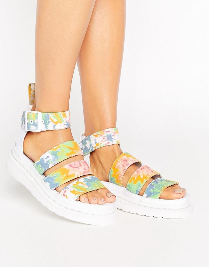 Dr Martens Clarissa Vegan Tie Dye Strappy Chunky Flat Sandals - Multi