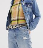 River Island Belt With Double Circle Buckle In Zebra Print - White