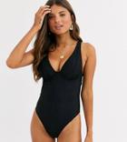 Peek & Beau Fuller Bust Exclusive Underwired Swimsuit In Black Broderie Dd-g