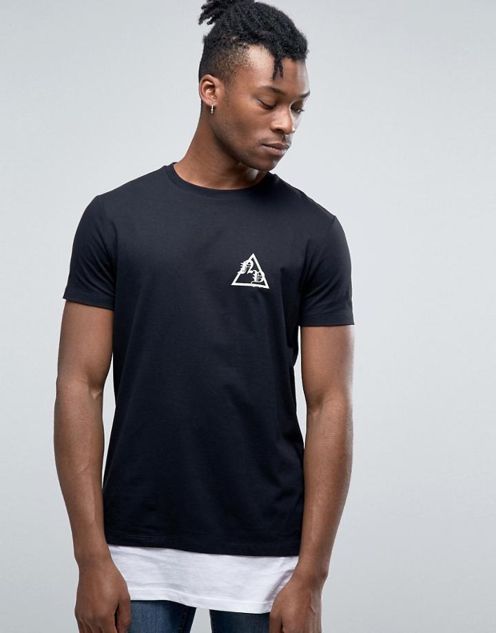 Asos Super Longline T-shirt With New York City Printed Chest And Hem E