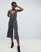 Vero Moda Pleated Glitter Jumpsuit - Silver