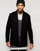 Asos Jersey Cardigan In Black - Black