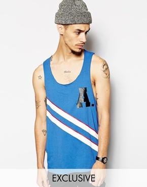 Reclaimed Vintage Tank With Stripes - Blue