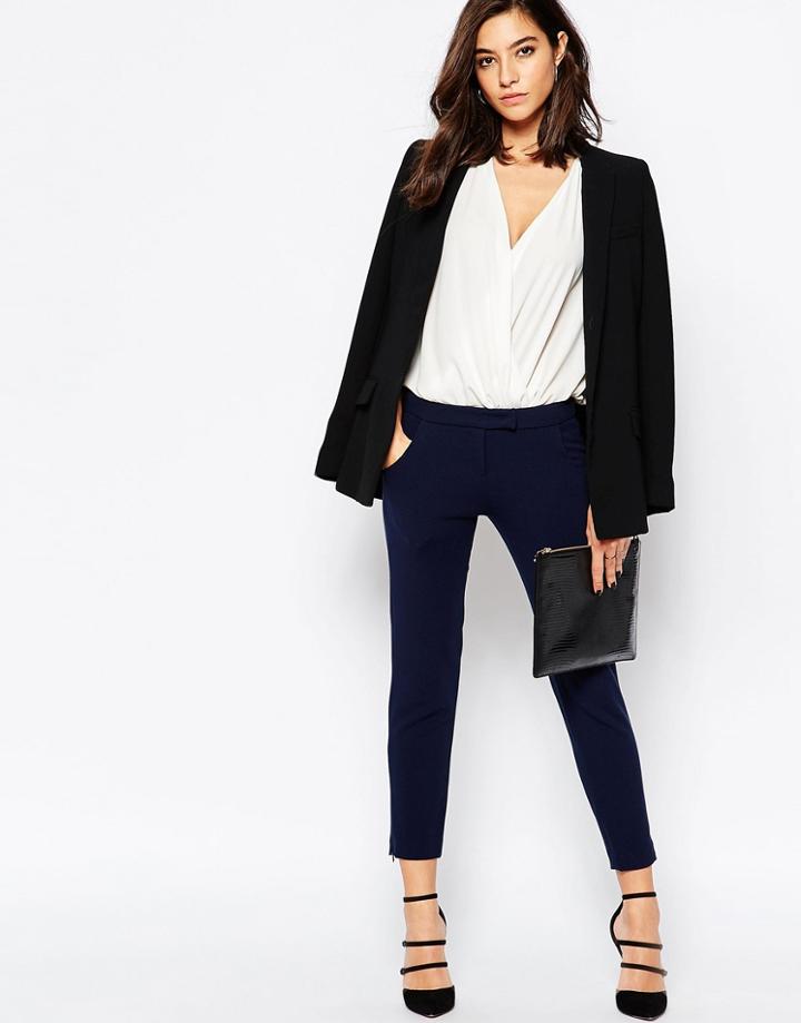 Sisley Skinny Pant With Zips - Navy