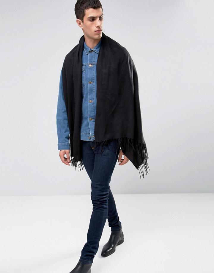 Asos Cape With Armholes In Black - Black