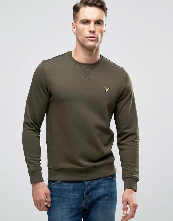 Lyle & Scott Crew Sweatshirt Eagle Logo In Green - Green