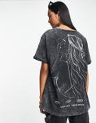 Na-kd Slogan T-shirt In Washed Black