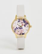 Olivia Burton Ob16lp02 Wildflower Faux Leather Watch-pink