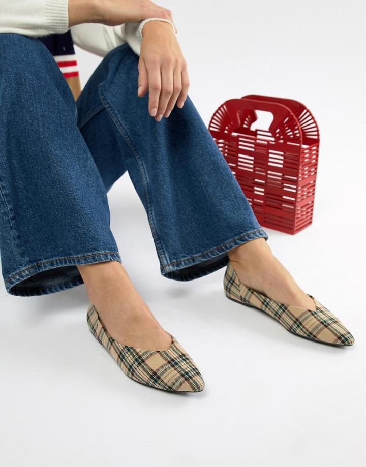 Bershka Check Flat Shoe - Multi