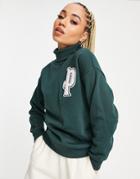 Puma Varsity Highneck Sweatshirt In Dark Green