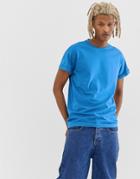 New Look Roll Sleeve T-shirt In Blue