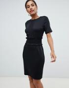 Y.a.s Stabby Crochet Lace Trim Dress - Black