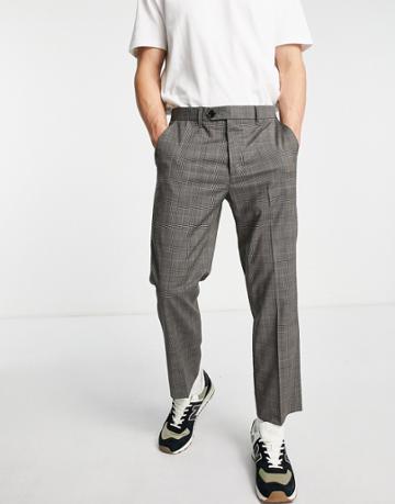 Allsaints Konan Checked Pants In Brown