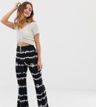 Bershka Tie Dye Kickflare Pants In Multi
