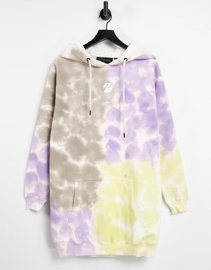 Criminal Damage Oversized Hoodie Dress Tie-dye-multi