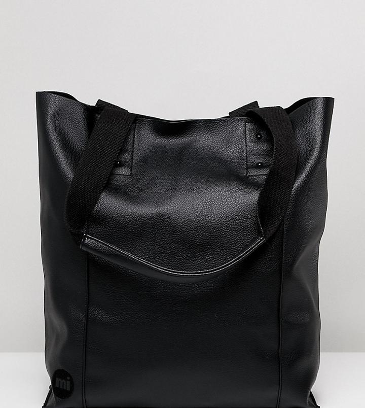 Mi Pac Tumbled Black Shopper Bag - Black