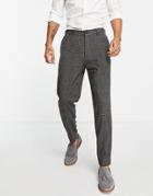 Selected Homme Slim Tapered Pants In Gray Check-neutral