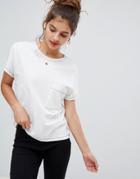 Bershka Contrast Stitch T Shirt - White