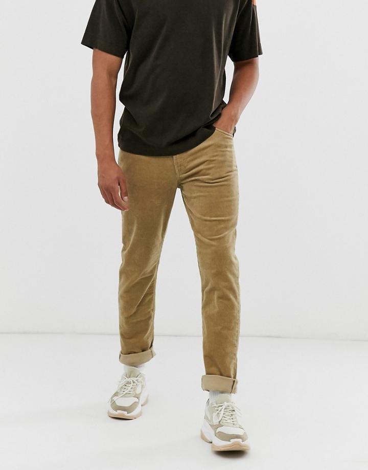Weekday Sunday Tapered Cord Chinos In Beige - Beige