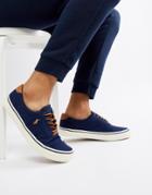 Polo Ralph Lauren Thorton Canvas Trainers Multi Player Leather Trim In Navy