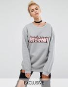 Adolescent Clothing Halloween Bitchcraft Oversized Sweatshirt - Gray