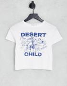 Stradivarius 'desert Child' Slogan Crop Tee-neutral