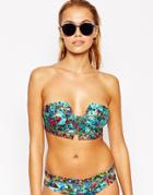 N.l.p Indus Baru Zip Through Bikini Top - Digital Mania