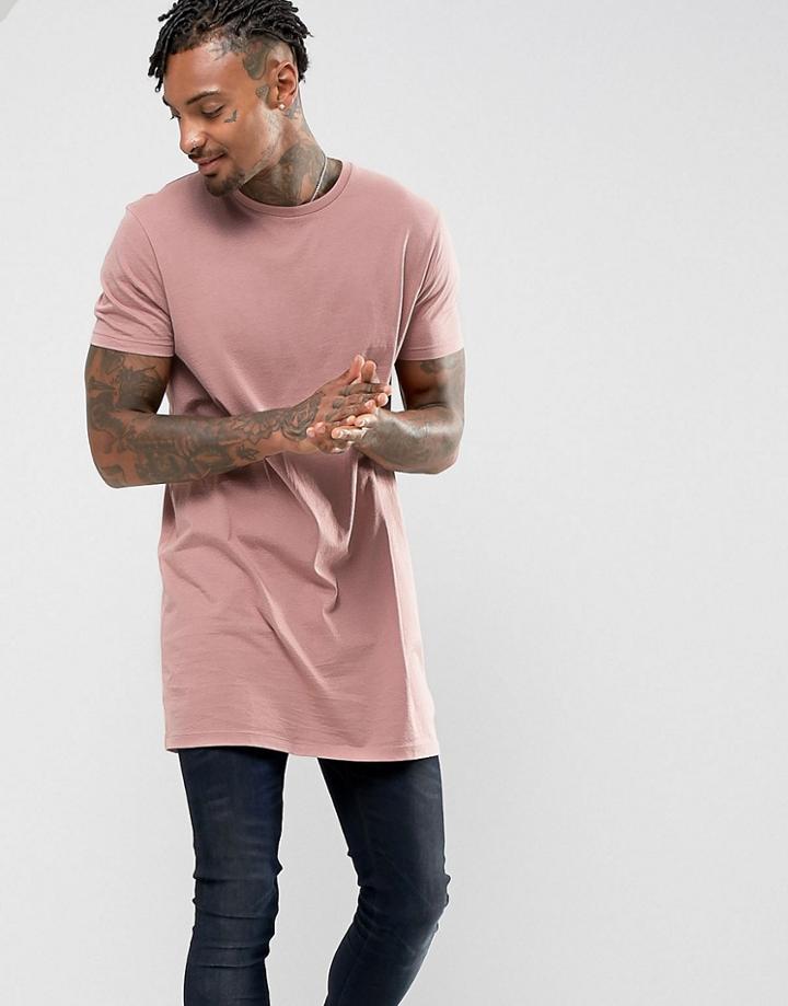 Asos Super Longline T-shirt - Pink