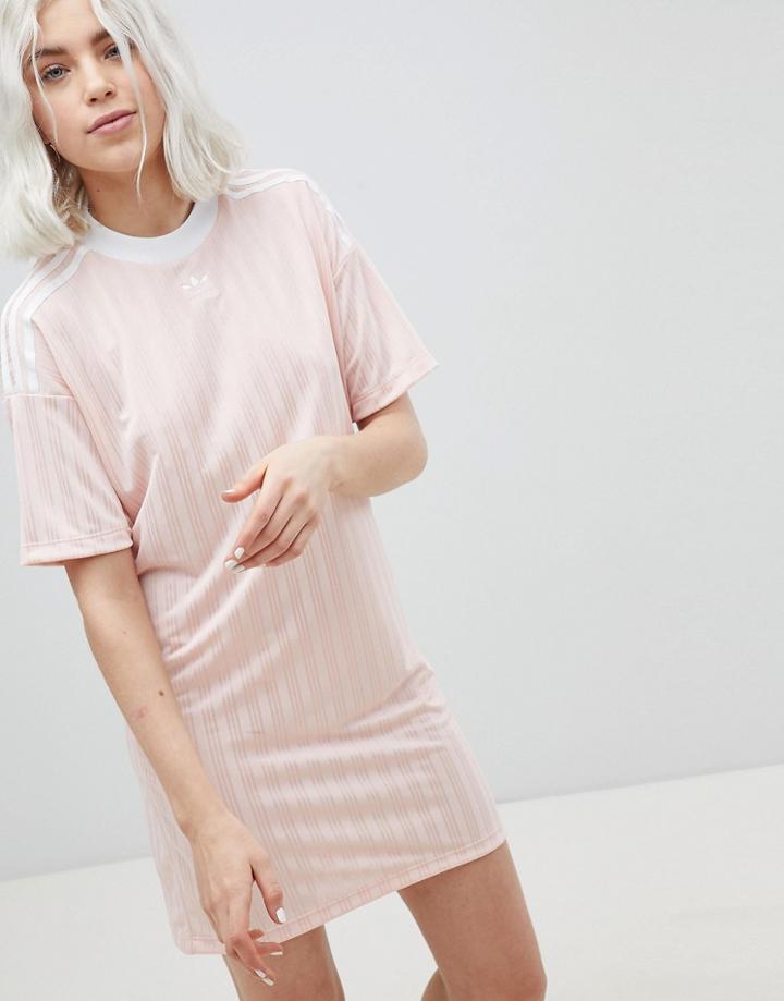 Adidas Originals Three Stripe Dress In Pink - Pink