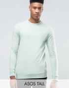 Asos Tall Muscle Fit Sweatshirt In Blue - Blue