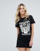 Brave Soul Graphic Band T-shirt - Black