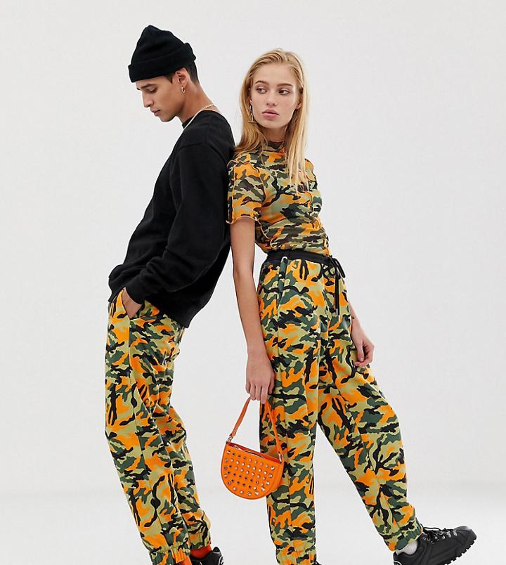 Collusion Unisex Camo Printed Jogger-black