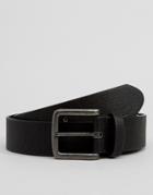 Asos Wide Belt In Black Faux Leather - Black