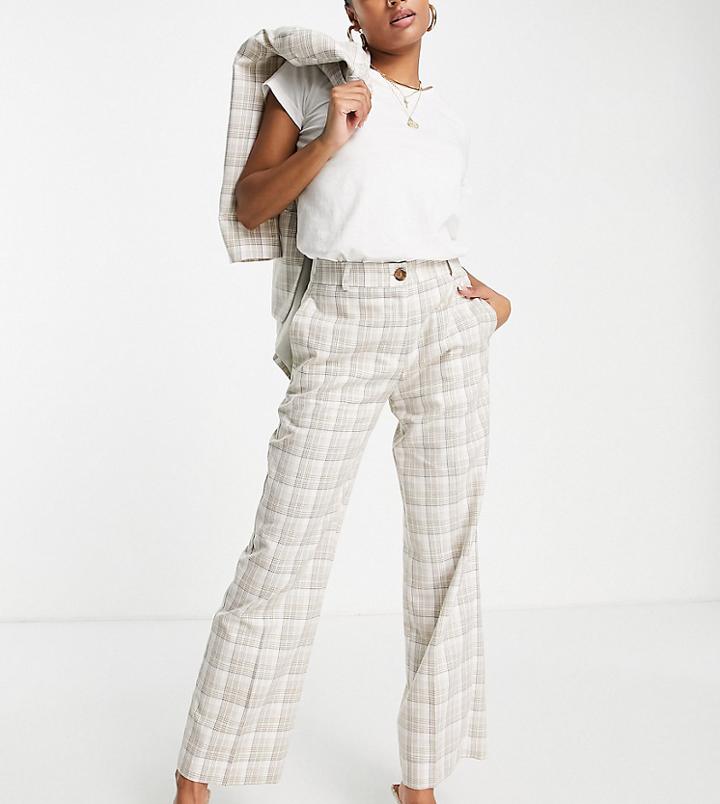 Asos Design Petite Mix & Match Kickflare Suit Pants In Light Plaid-multi