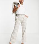 Asos Design Petite Mix & Match Kickflare Suit Pants In Light Plaid-multi