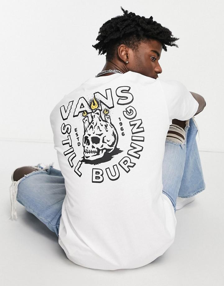 Vans Still Burnin Back Print T-shirt In White