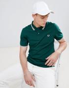 Fred Perry Twin Tipped Polo In Green - Green