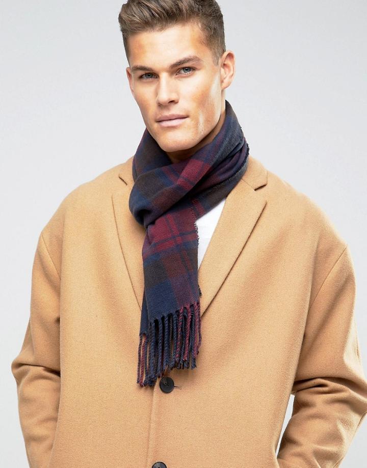 New Look Check Scarf In Red - Red