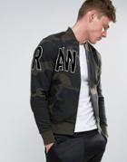 G-star Sicha Sweat Bomber In Camo Print - Green