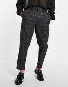 Devils Advocate Oversized Checked Cargo Pant-grey