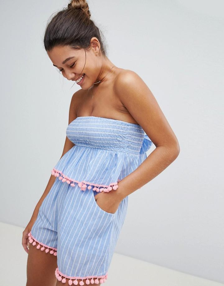 America & Beyond Beach Romper - Blue