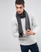 Asos Scarf In Charcoal Patchwork Check - Gray