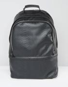 Asos Backpack With Black Faux Snake - Black