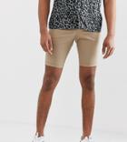 Asos Design Tall Skinny Chino Shorts In Stone - Stone