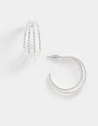 Asos Design Hoop Earrings In Layered Split Design In Silver Tone